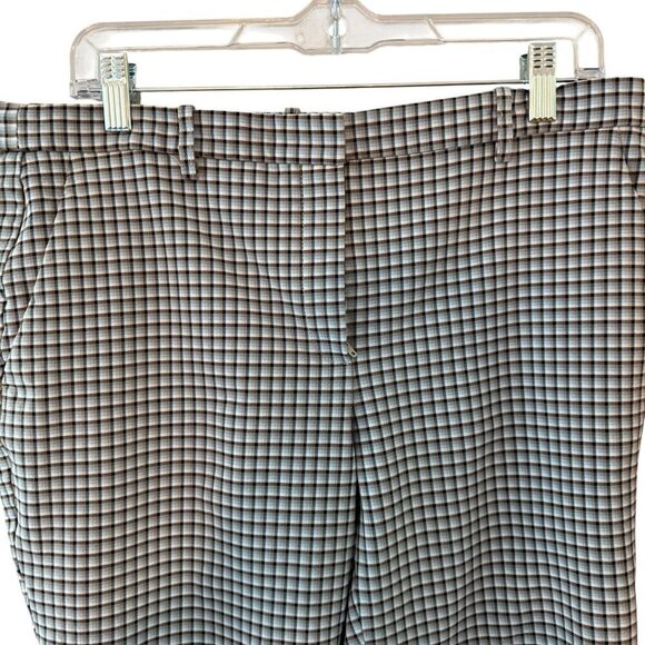 Theory Womens Slim Fit Blue black & White Checkered Dress Pants strech cropped s - Picture 2 of 7